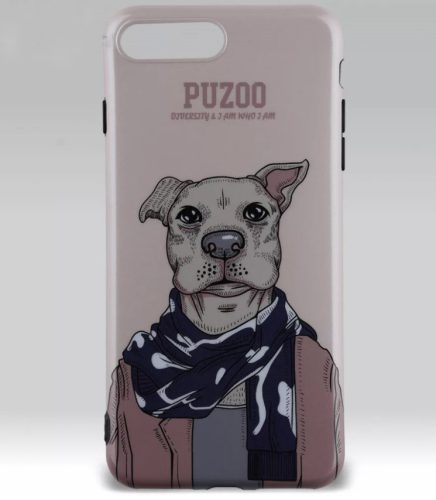 Puzoo mintás bright tpu tok artdog brown aboo Apple iPhone 7 Plus / 8 Plus