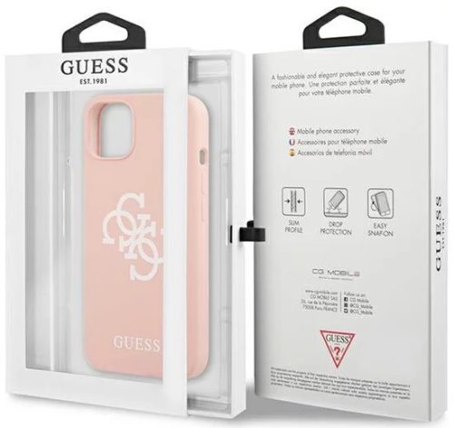 Guess Fehér 4G Logo hátlaptok Apple iPhone 13 Mini - Pink