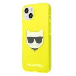   Apple iPhone 13 mini Karl Lagerfeld (KLHCP13SCHTRY) szilikon hátlapi tok - Neon sárga