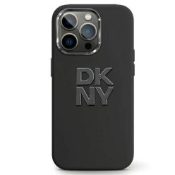   DKNY Liquid Silicone Metal Logo Apple iPhone 15 Pro Max hátlap tok, fekete, DKHCP15XSMCBSK