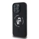 Karl Lagerfeld CAT & MAN Apple iPhone 16 Pro MagSafe szilikon hátlap tok - Fekete (KLHMP16LSCMKCRHK)