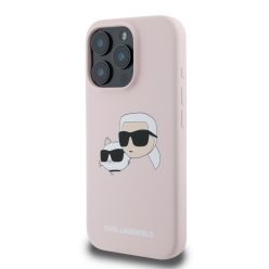   Karl Lagerfeld MAN & CAT Apple iPhone 16 Pro Max MagSafe szilikon hátlap tok - Pink (KLHMP16XSKCHPPLP)