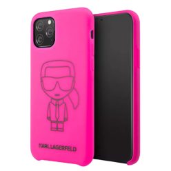   Apple iPhone 11 Pro Karl Lagerfeld (KLHCN58SILFLPI) Liquid Silicon hátlap, Magenta