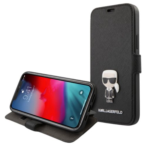 Apple iPhone 12/12Pro Karl Lagerfeld (KLFLBKP12MIKMSBK) tok - Fekete