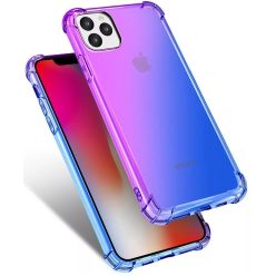   Apple iPhone 11 Pro Erősített sarkú szivárvány szilikon tok - Lila & Kék