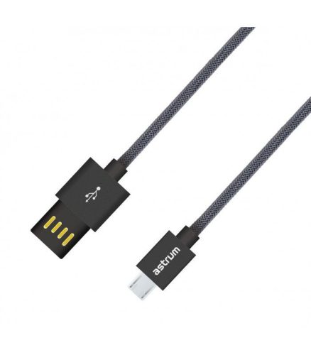 Astrum UD310 1M kétoldalas USB - micro USB strapabíró high speed adatkábel szürke