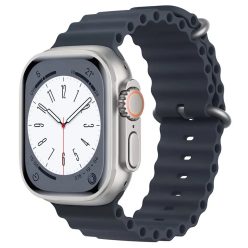   Alphajack Apple Watch 4/5/6/7/8/SE (38/40/41mm) óceán szilikon óraszíj - Sötétkék