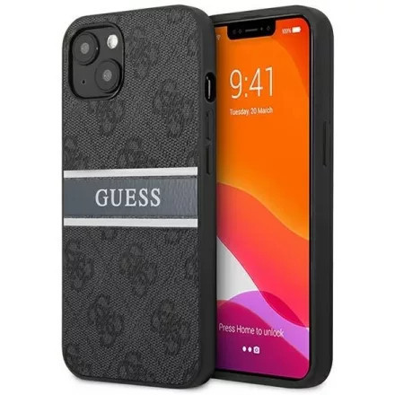 Guess 4G Szürke csíkos hátlaptok Apple iPhone 13 Mini - Fekete