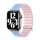 Phoner Apple Watch 38/40/41mm mágneses műbőr/szilikon pánt - Rózsaszín/kék