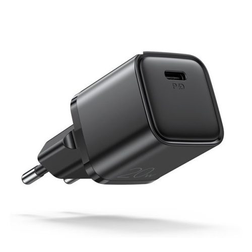 Hálózati töltő adapter, 20W, USB Type-C aljzat, gyorstöltés, PD 3.0, QC 3.0, Joyroom Travel L-P202, fekete