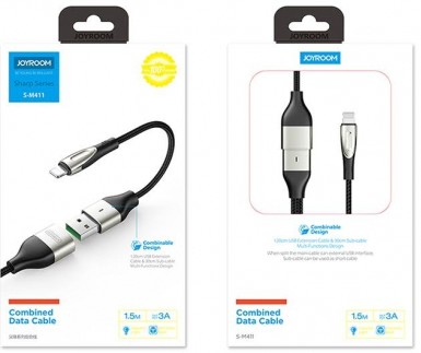 Joyroom - S-M411 erősített USB-Lightning kábel 1.2 m - Fekete