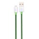 Hoco - UPM08 műanyag hálós micro USB adat/töltő kábel 120 cm - zöld