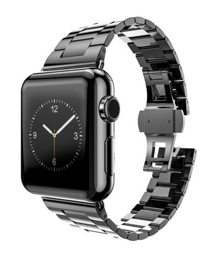 Hoco - Grand series 3 soros vékonyított fém rozsdamentes acél óraszíj Apple Watch 38/40 mm - fekete