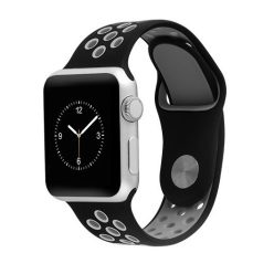   Hoco - Silicon series lélegző sport szíj apple watch 38mm - fekete/szürke