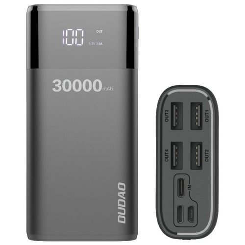 Dudao K8Max 4xUSB powerbank 30000mAh - Fekete