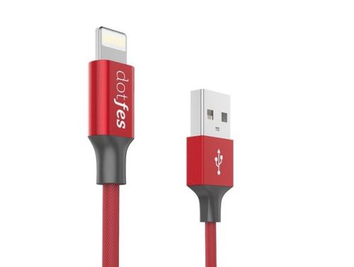 Dotfes A01m micro USB piros szövet adatkábel 2.5A 1m