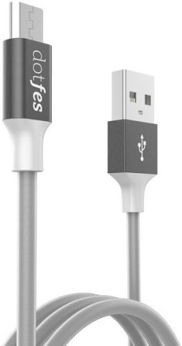 Dotfes A03m micro USB fekete szövet adatkábel 2.5A 1m