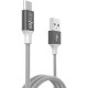 Dotfes A03m micro USB fekete szövet adatkábel 2.5A 1m