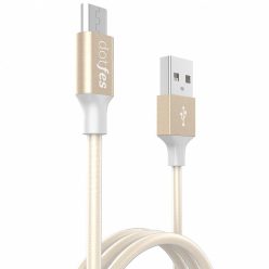 Dotfes A03m micro USB arany szövet adatkábel 2.5A 1m