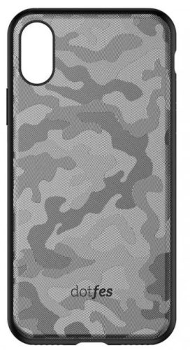 Dotfes G07 iPhone X/XS Camouflage Tok - Szürke