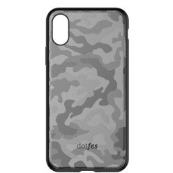 Dotfes G07 iPhone XS Max Camouflage Tok - Szürke