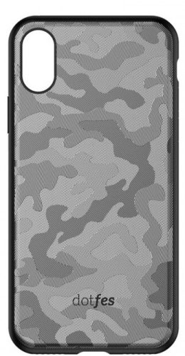 Dotfes G07 iPhone XS Max Camouflage Tok - Szürke