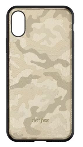 Dotfes G07 iPhone XS Max Camouflage Tok - Arany