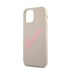   Guess Silicone Vintage Pink Script Apple iPhone 12 Pro Max hátlap tok, szürke (GUHCP12LLSVSGP)