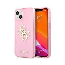   Guess TPU Big 4G Full Glitter Apple iPhone 13 mini hátlap tok, rózsaszín (GUHCP13SPCUGL4GPI)