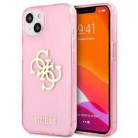 Guess TPU Big 4G Full Glitter Apple iPhone 13 mini hátlap tok, rózsaszín (GUHCP13SPCUGL4GPI)