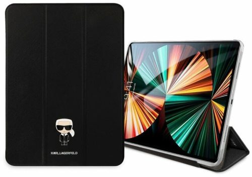 Karl Lagerfeld Apple iPad Pro 11 (2021) Choupette Head Saffiano oldalra nyíló könyv tok fekete (KLFC11OCHK)