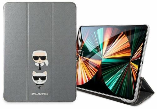 Lagerfeld KLFC11OKCG Karl Lagerfeld and Choupette Head Saffiano tok iPad Pro 11 ezüst