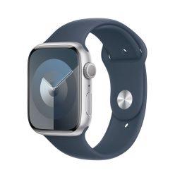   Apple Watch Series 9 GPS 41 mm Silver Aluminium Case with Sport Band S/M - Storm Blue (MR903QH/A)