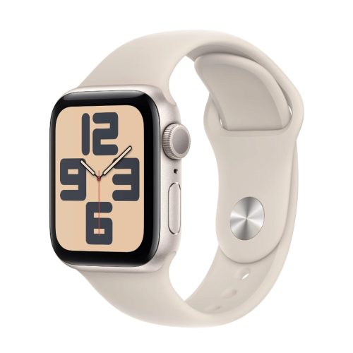 Apple Watch SE (2023) GPS 40mm Starlight Aluminium Case with Sport Band S/M - Starlight (MR9U3QH/A)