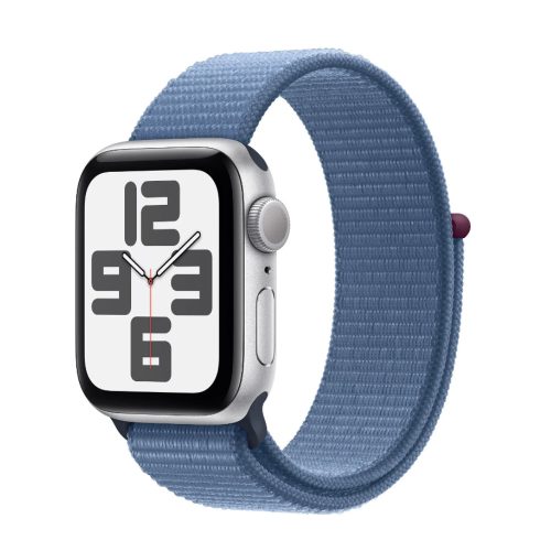 Apple Watch SE (2023) GPS 44mm Silver Aluminium Case with Sport Loop - Winter Blue (MREF3QH/A)