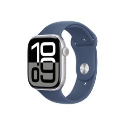   Apple Watch Series 10 GPS 42 mm Ezüst alumíniumtok, denim sportszíj - S/M (MWWA3QH/A)