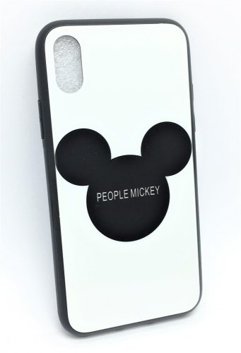 PM - Apple iPhone X/XS Üveges Mintás Tok - People Mickey