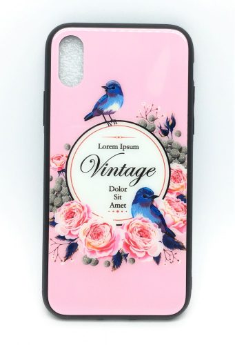 PM - Apple iPhone X/XS Üveges Mintás Tok - Vintage