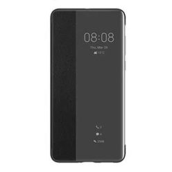 Huawei P40 S-View Cover, gyári flip tok, fekete