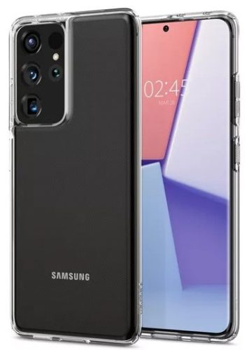 Spigen Liquid Crystal Samsung G998 Galaxy S21 Ultra Crystal Clear tok, átlátszó