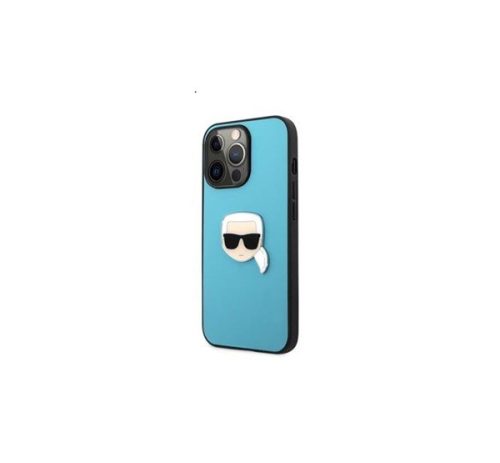 Karl Lagerfeld Head bőr hátlap tok Apple iPhone 13 Pro KLHCP13LPKMB, kék