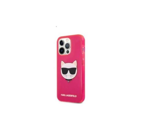 Karl Lagerfeld Choupette Head szilikon hátlap tok Apple iPhone 13 Pro, rózsaszín