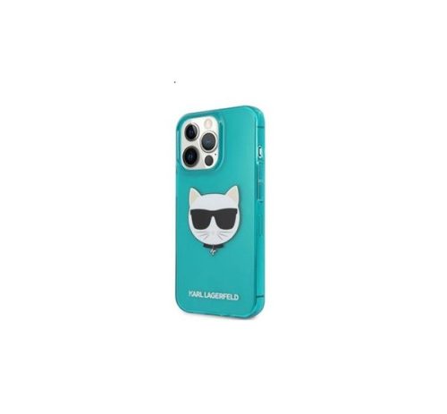 Karl Lagerfeld Choupette Head szilikon hátlap tok Apple iPhone 13 Pro, kék