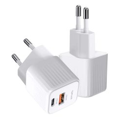   4smarts VoltPlug Duos hálózati gyorstöltő adapter, USB, Type-C, 20W, fehér