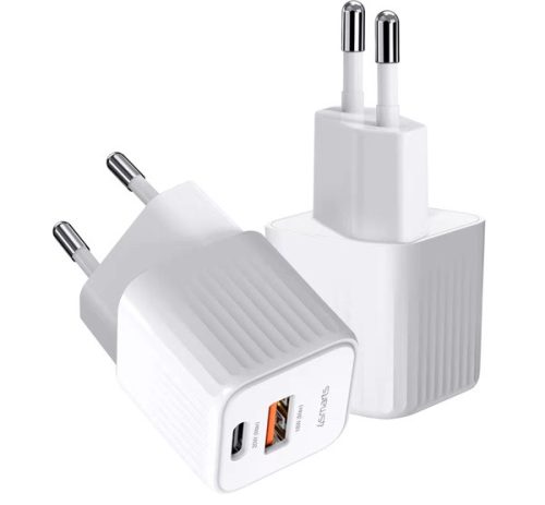 4smarts VoltPlug Duos hálózati gyorstöltő adapter, USB, Type-C, 20W, fehér