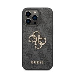   Guess PU 4G Metal Logo Apple iPhone 14 Pro Max hátlap tok, szürke