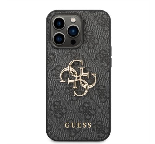 Guess PU 4G Metal Logo Apple iPhone 14 Pro Max hátlap tok, szürke