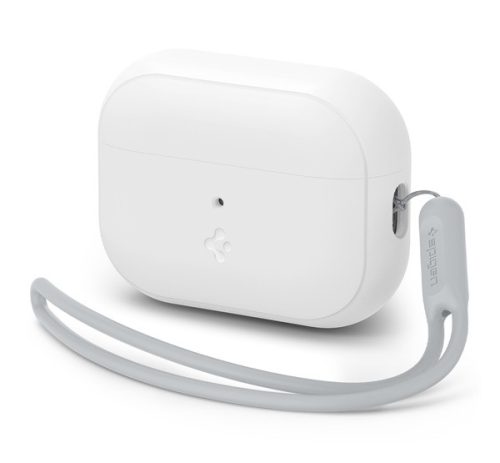 Spigen Apple Airpods Pro 2 szilikon tok + csuklópánt, fehér/szürke