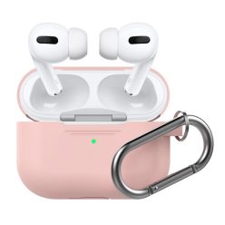   Phoner Simple Apple Airpods Pro szilikon tok akasztóval, rózsaszín