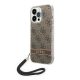 Guess 4G Print Strap Apple iPhone 14 Pro hátlap tok, barna